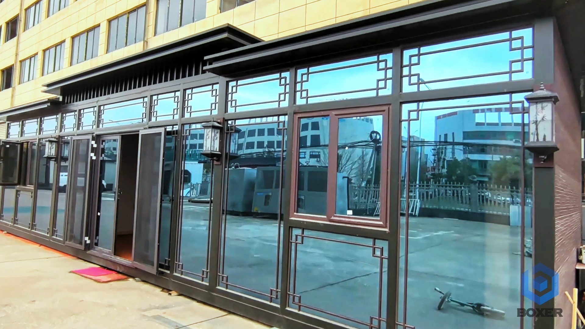 钢结构中国风移动展厅办公室项目实景-博客斯房屋案例