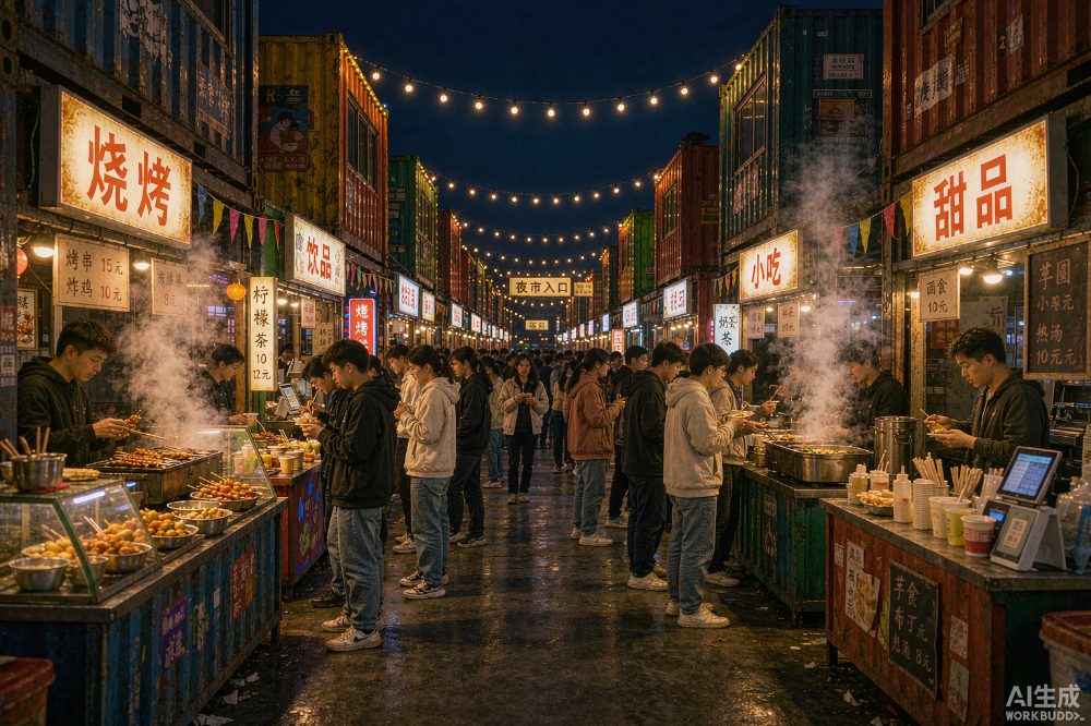 集装箱夜市运营现场